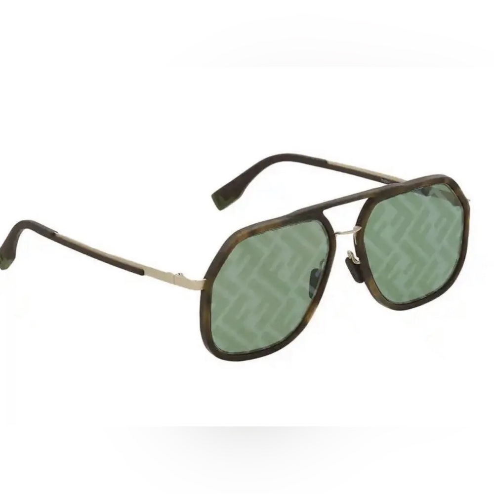 FENDI Light Green Mirror Aviator Sunglasses